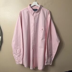 Ralph Lauren Men's 100% Cotton Shirt Classic Fit Pink Long Sleeve Size 2XLT